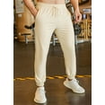 thumbnail image 6 of Men's Regular Casual Solid Color Drawstring Waist Sports Pants, Two Side Pocket Design Pants Commuting Daily Trousers, Men's Jogging Sweatpants, 6 of 8