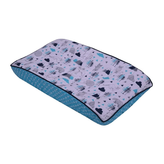 Bacati - Woodlands Aqua/Navy/Grey Boys Cotton Changing Pad Cover
