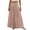 Pink, variant on CAIXIA Beach Skirts for Women Plus Size Trendy Color Block Stretchy Spring Summer 2026 High Waisted Cocktail Wedding Long Silk Midi Skirt