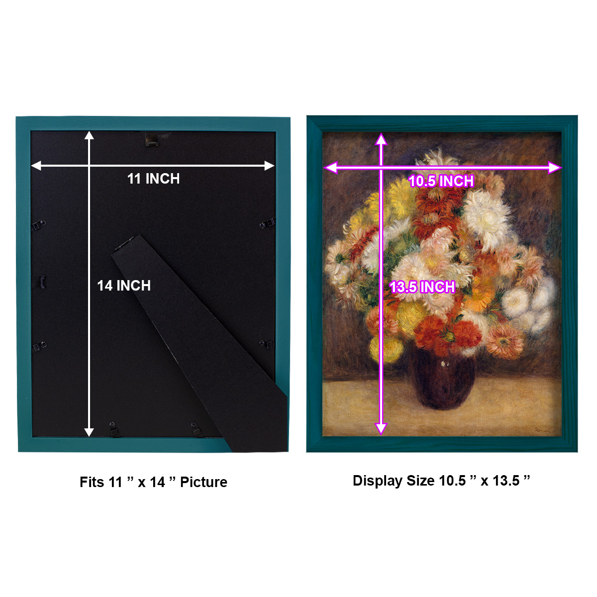 Bouquet of Chrysanthemums -Framed Print w/glass-Ocean Blue