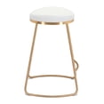 thumbnail image 4 of Set of Two White and Gold Modern Glam Geo Backless Counter Stools, 4 of 9