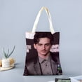 thumbnail image 2 of Timothee Bolso de tela con estampado de lienzo para mujer, bolsa de compras reutilizable y estética, con cremallera interior, regalo para mujer, 35 × 40 cm., 2 of 6