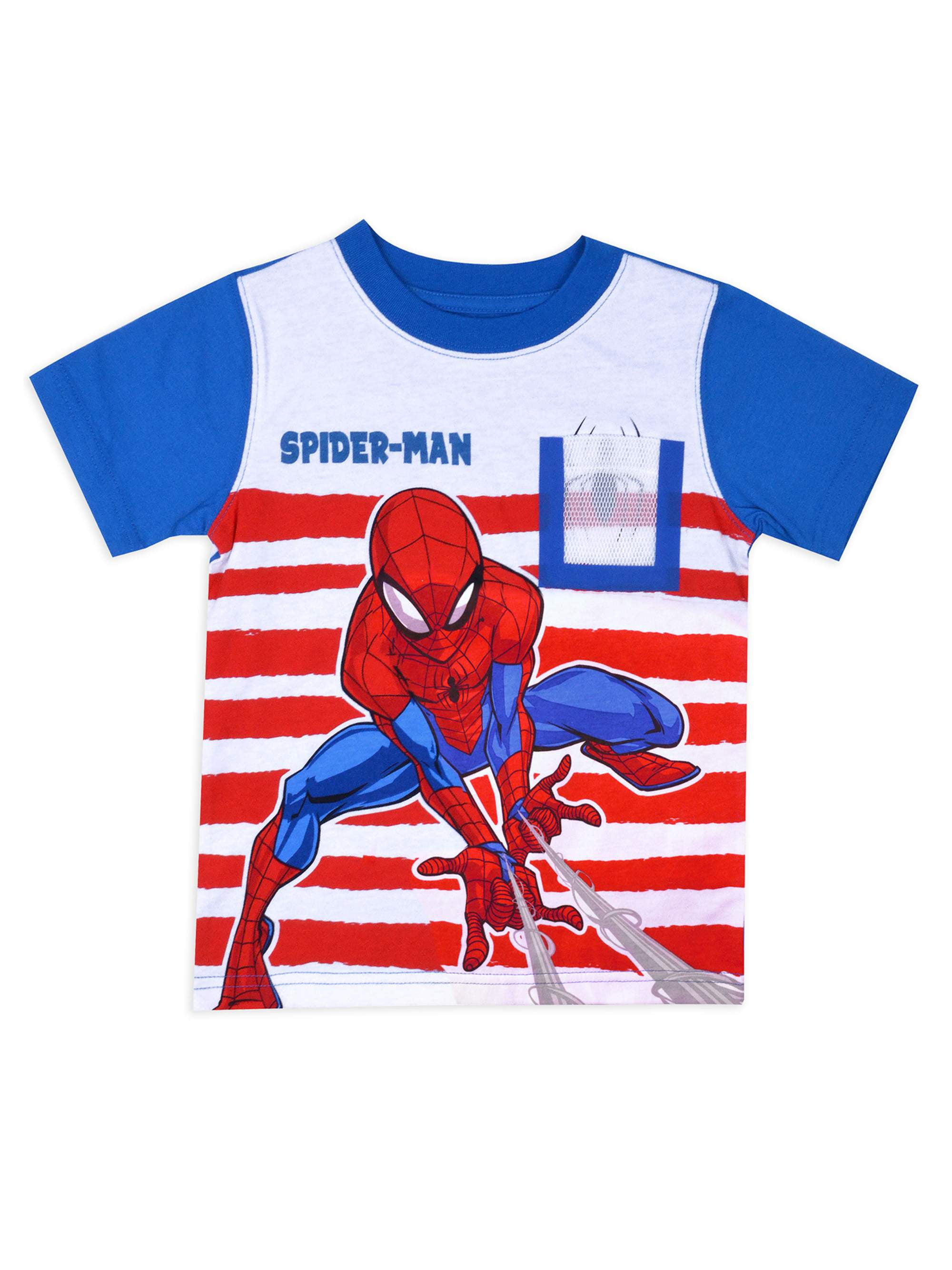The Amazing Spiderman Toddler Boy Contrast Sleeve TShirt Walmart
