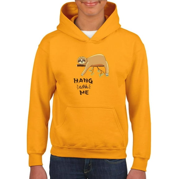 Hang With Me Lazy Sloth Hoodie Juniors -Image by Shutterstock, Medium