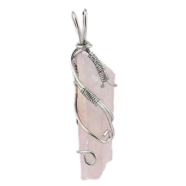 Colgantes de cristal natural Diseño irregular Collares Colgante Sin bricolaje Blanco Yuyangstore Colgantes de alambre sinuoso