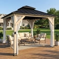 thumbnail image 2 of Outsunny Pavillon Extérieur à Toit Rigide 10 Pieds x 10 Pieds avec Double Toit en Acier Galvanisé, 2 of 10