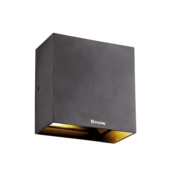 Lámpara De Pared Led De 12w Foco Flotante Moderno Negro+Calida Luz Amarilla