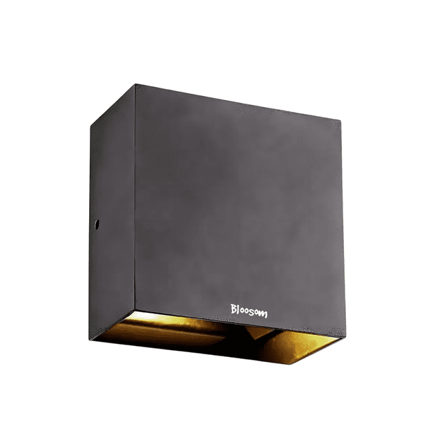 Lámpara De Pared Led De 12w Foco Flotante Moderno Negro+Calida Luz Amarilla