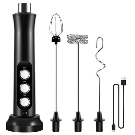 

Electric Foamer Mixer Whisk Beater Stirrer 3-Speeds Coffee Milk Drink Frother USB Rechargeable Handheld Blender Whisk-B