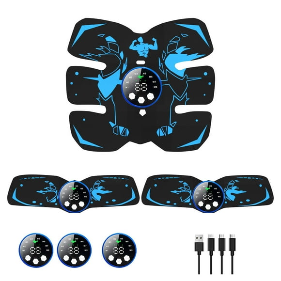 Bmisegm Fitness Belt Abs Stimulator Full Body Ab/Arm Trainer Abs Trainer Electronic Toning Belts Home Workout for Abdomen/Waist/Leg/Arm Fitness Blue