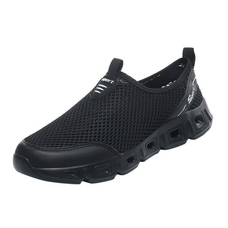 

nsendm Mens Shoes Dress Sneakers Men Shoes Summer Large Size Lightweight Hollow Mesh Outdoor Non Slip S Sneakers Men Black 10.5