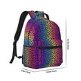thumbnail image 2 of Rocae Leopard Neon Rainbow Gradient for Comfortable Student Backpack - Lightweight ,Durable School Bag Ideal for Middle School, High School, and College, 2 of 6