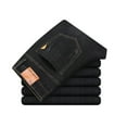 thumbnail image 5 of Iugvhana Men's Relaxed Fit Straight Leg Jeans Classic Fit Bootcut Jeans Casual Washed Denim Trousers with Pockets Button Zip Fashion Long Pants Black XXXXXL 40, 5 of 7