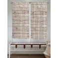 thumbnail image 6 of Living Room Curtains 72 Inches length, Vintage Farmhouse Window Treatment Curtain Drapes, Country Retro Beige Wooden Grain Light Filtering Drapes for Bedroom Laundry Room, 52"x72", 2 Panels, 6 of 7