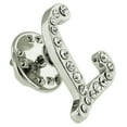 thumbnail image 2 of PinMart's Silver Plated Rhinestone Alphabet Letter L Lapel Pin, 2 of 3