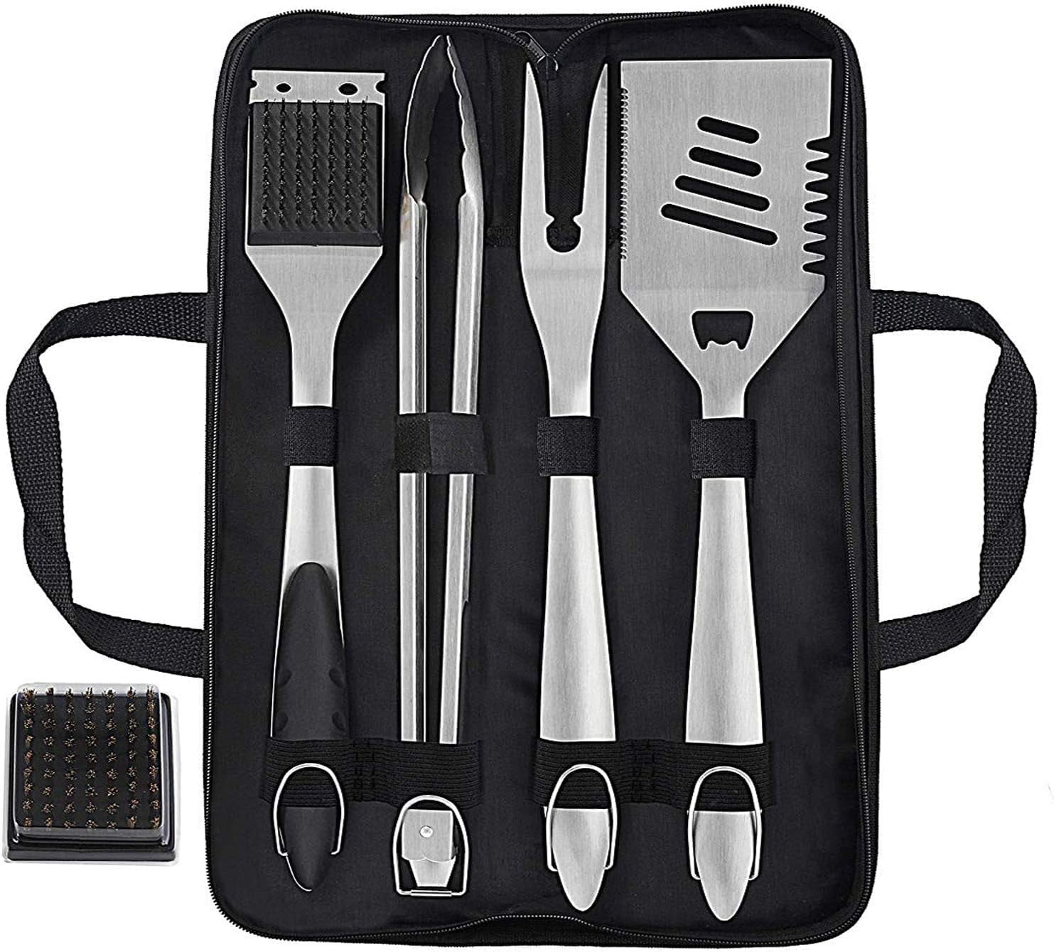 Grilljoy 8PCS Heavy Duty Stainless Steel Grill Accessories Set with Spatula - Pefert Christmas Grill Gifts Set for Man