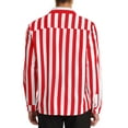 thumbnail image 3 of INSPIRE CHIC Men's Shirts Vertical Striped Long Sleeve Button Up Regular Fit Casual Shirt L Red White, 3 of 7