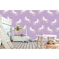 thumbnail image 3 of MuralsPrint Girls Lavander Unicorn Removable Wallpaper - 10'ft H x 24''inch W, 3 of 4