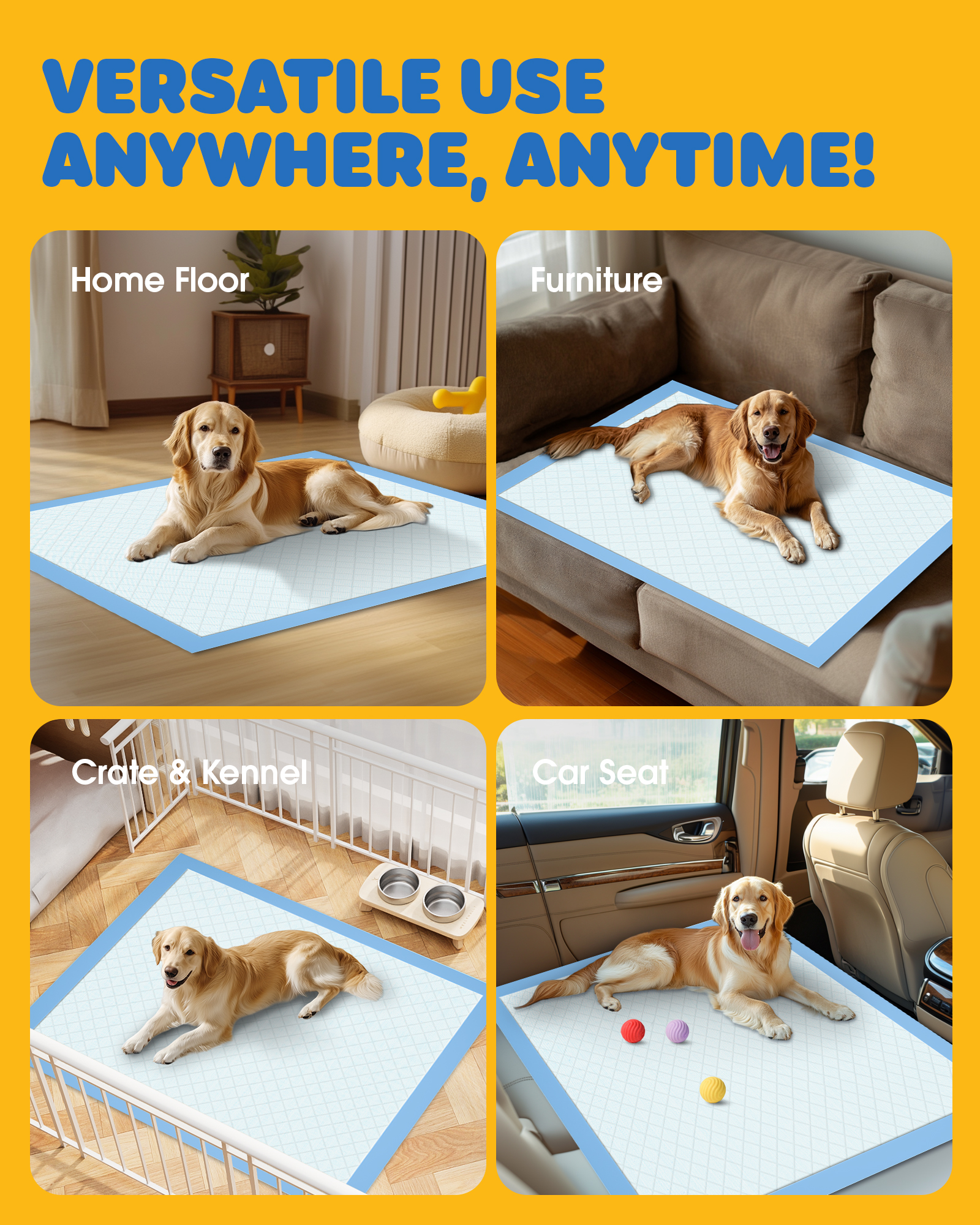 Powools XXL Puppy Pads, 38"×28", 75 Count, Super Absorbent Pee Pads for Large Dogs with Leak-Proof Design