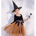 thumbnail image 4 of Disfraz de bruja para niña, disfraz de actuación, vestido de princesa cosplay de bruja para niños de Halloween (adecuado para una altura de 130-145 cm) Sincero Electrónica, 4 of 5