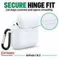thumbnail image 6 of Entronix Silicone Case for AirPods 2 / 1, Slim Protective Cover with Carabiner, White, 6 of 7