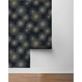 thumbnail image 2 of NextWall Midnight & Gold Starburst Geo Peel and Stick Wallpaper, 2 of 10