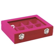 12 Slot Earrings Ring Jewelry Display Tray Organizer Velvet Storage Case Box