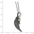 thumbnail image 2 of Stainless Steel Antiqued and Polished With Crystal Wing Necklace - 20 Inch, 2 of 2