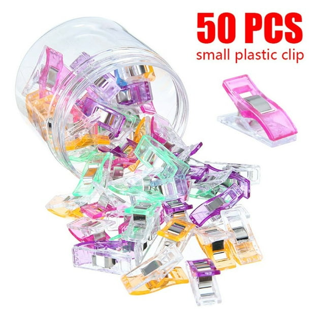 50PCS Plastic Clips Colorful Binding Clips Multipurpose Sewing Craft  Quilting Clips Craft Clamps DIY Sewing Tools Accessories