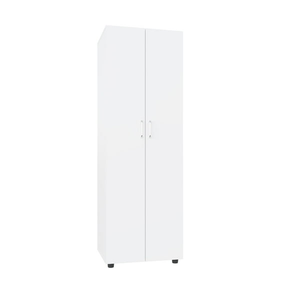 Nmkwnr 2 Door Armoire Cabinet with 2 Shelves and Rod, Perfect for Living Room, Bedroom, White