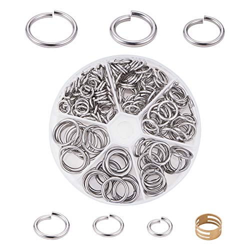 120pcs 3 Sizes Twisted Jumps Rings 304 Stainless Steel Jump Rings Open Jump  Ring Connectors O Rings for DIY Jewelry Craft Making Stainless Steel Color  