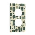 thumbnail image 2 of Yayeee Duplex Wall Plate 1-Gang 4.5"x2.7" Home Receptacle Light Switch Decorative Outlet Cover, Green Geometric, 2 of 7