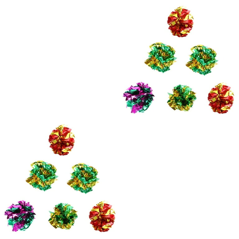 Frcolor Cat Balls Crinkle Mylar Toys Balls Cats Toy Exercise Bulk Kitten Cats Large Toys Size 4
