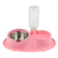 thumbnail image 2 of Cuenco doble para perros, estación de alimentación de mascotas, de agua y comida de acero inoxidable con Rosado jinwen Alimentador de doble tazón para mascotas, 2 of 8