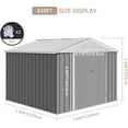 thumbnail image 3 of RONSHIN 8x8FT Outdoor Storage Shed, Large Steel Utility Tool Shed, Garden/Patio/Lawn/Poolside Metal Storage, 3 of 7