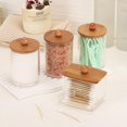 thumbnail image 6 of Q-tips Holder Dispenser, 10/7 oz Cotton Ball/Swabs Storage Containers, 4Pcs Apothecary Jars for Bathroom Organizer Bambooo Lids, 6 of 7