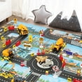 Happy Date Kids Carpet Playmat, Fun Play Rugs with Roads for Bedroom