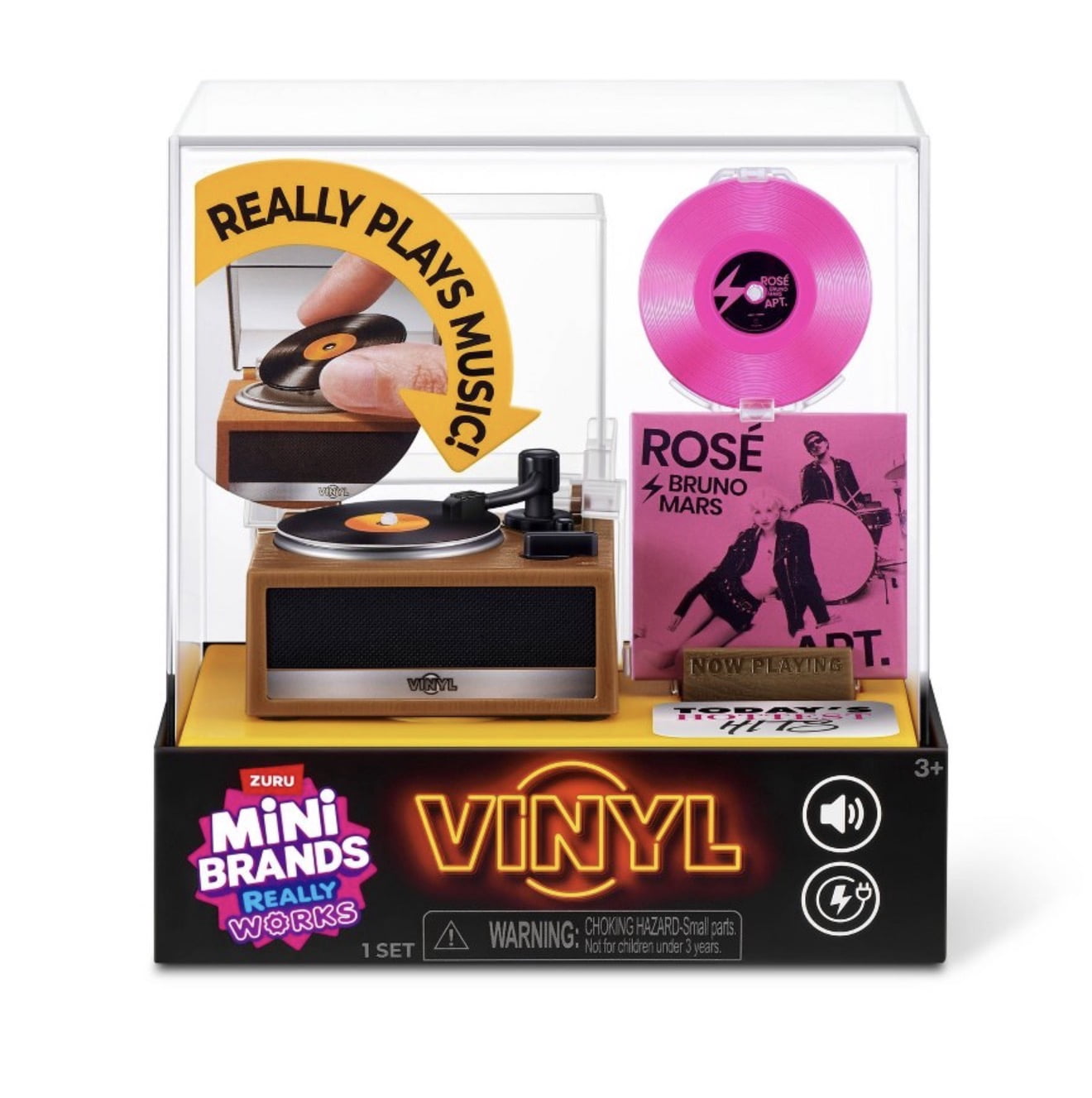 ZURU Mini Brands Vinyl Turntable with Record Player & Vinyl Capsule
