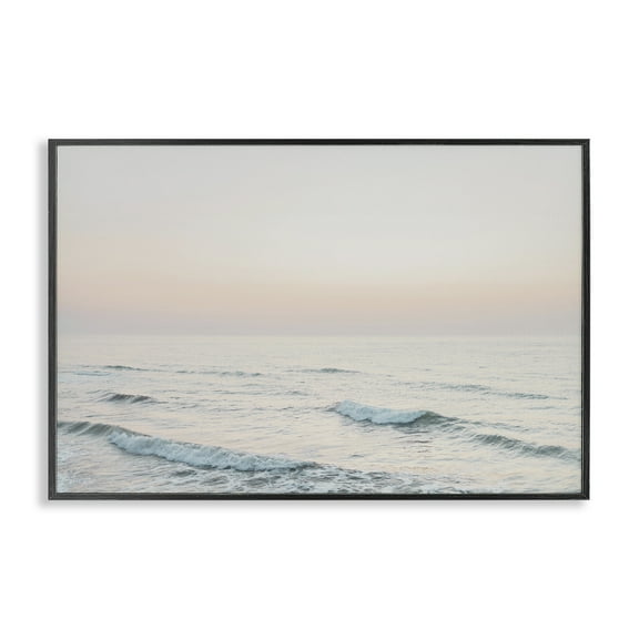 Stupell Industries Rolling Waves At Dawn Coastal Photography Black Framed Art Print Wall Art, 18 x 12
