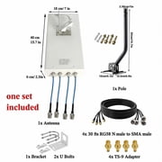 Outdoor Directional 4x4 Mimo TV Antenna Set with 4000 Yards Reception Range, Ports