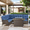 2PCS-Sectional Sofa & Fire Pit Table, variant on Opohoro 6-Person Outdoor Wicker Patio Sectional Dning Set with Rectangular Propane Firepit Table for Backyard, Blue