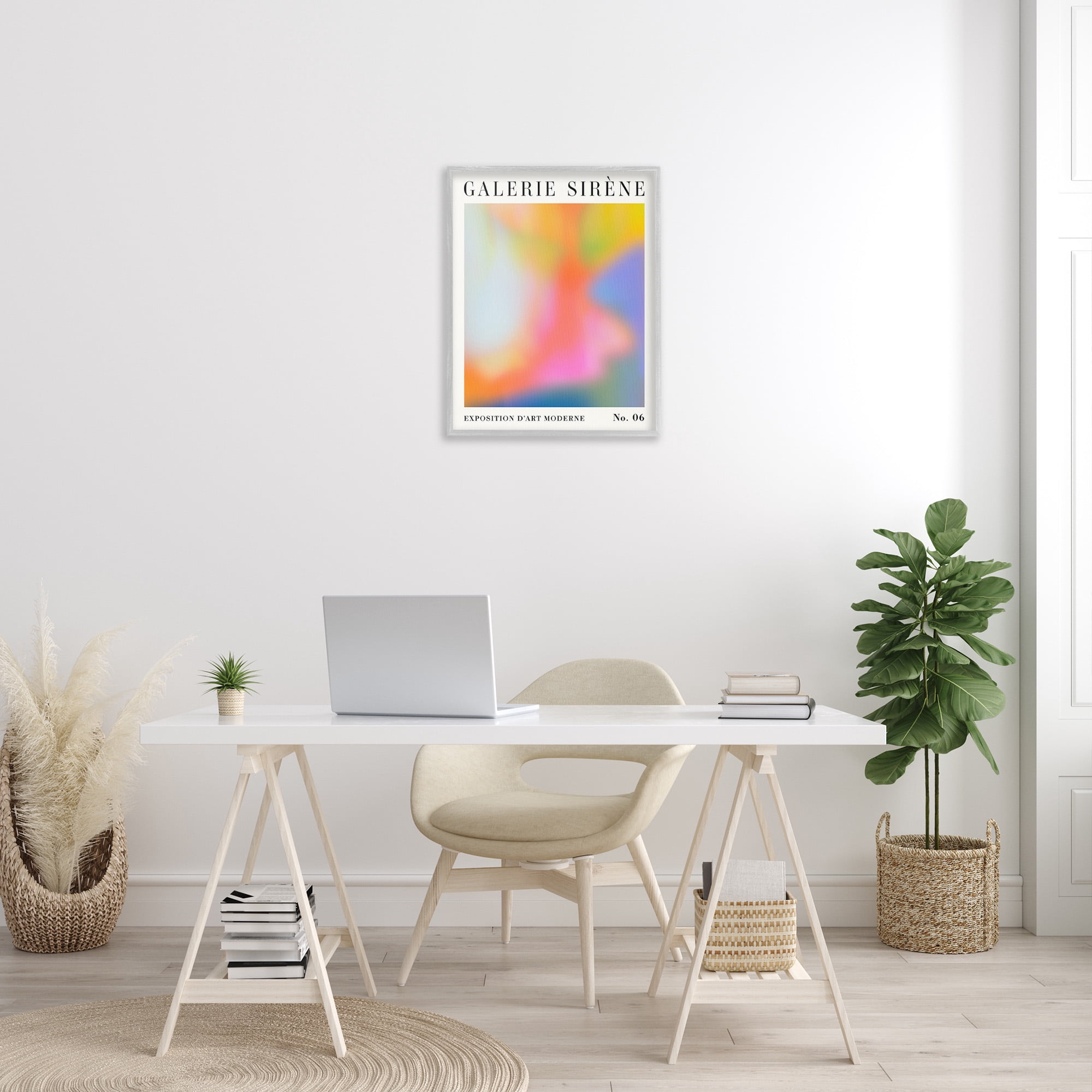 Stupell Industries Abstract Aurora Pattern Abstract Painting Gray Framed Art Print Wall Art, 24 x 30