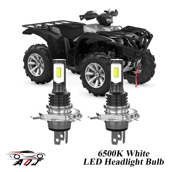 Compatible with Yamaha Grizzly 700 2007-2018, 2-Pack H4 Led Headlight Bulbs Motorcycle Bulb,1700lm 6500K Cool White, 12v-24v DC