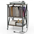 thumbnail image 1 of Costway Meuble pour Tourne-Disque Table de Rangement pour Disques Vinyles Peut Contenir jusqu'à 120 Disques Vinyles Gris, 1 of 10
