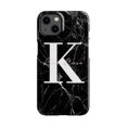 thumbnail image 1 of Personalised Black Marble Name Initials iPhone 15 Case,iPhone 16 Pro, 1 of 5