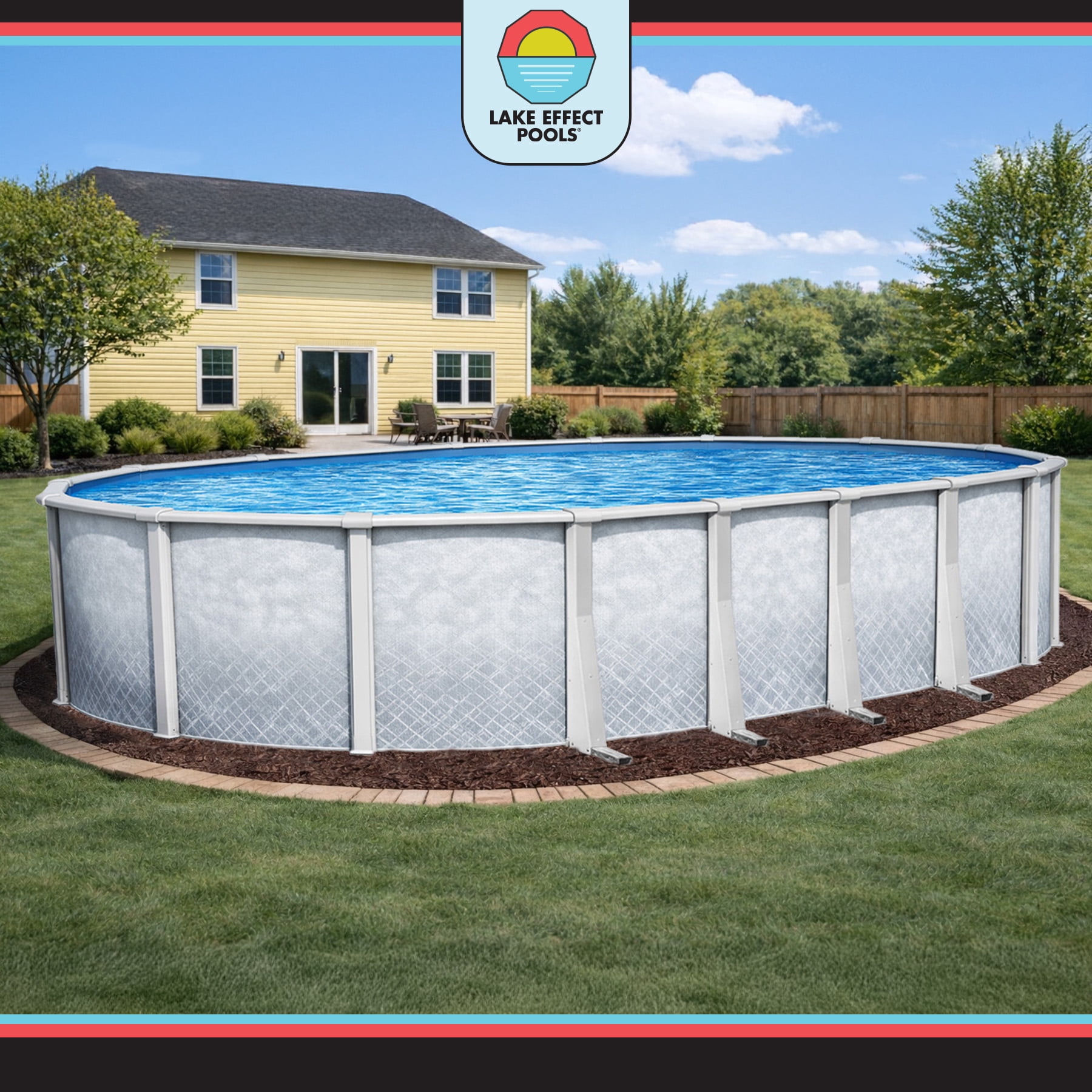 Lake Effect Pools Lifestyle 18' x 33' Oval x 54" Resin Protected Steel Above Ground Swimming Pool
