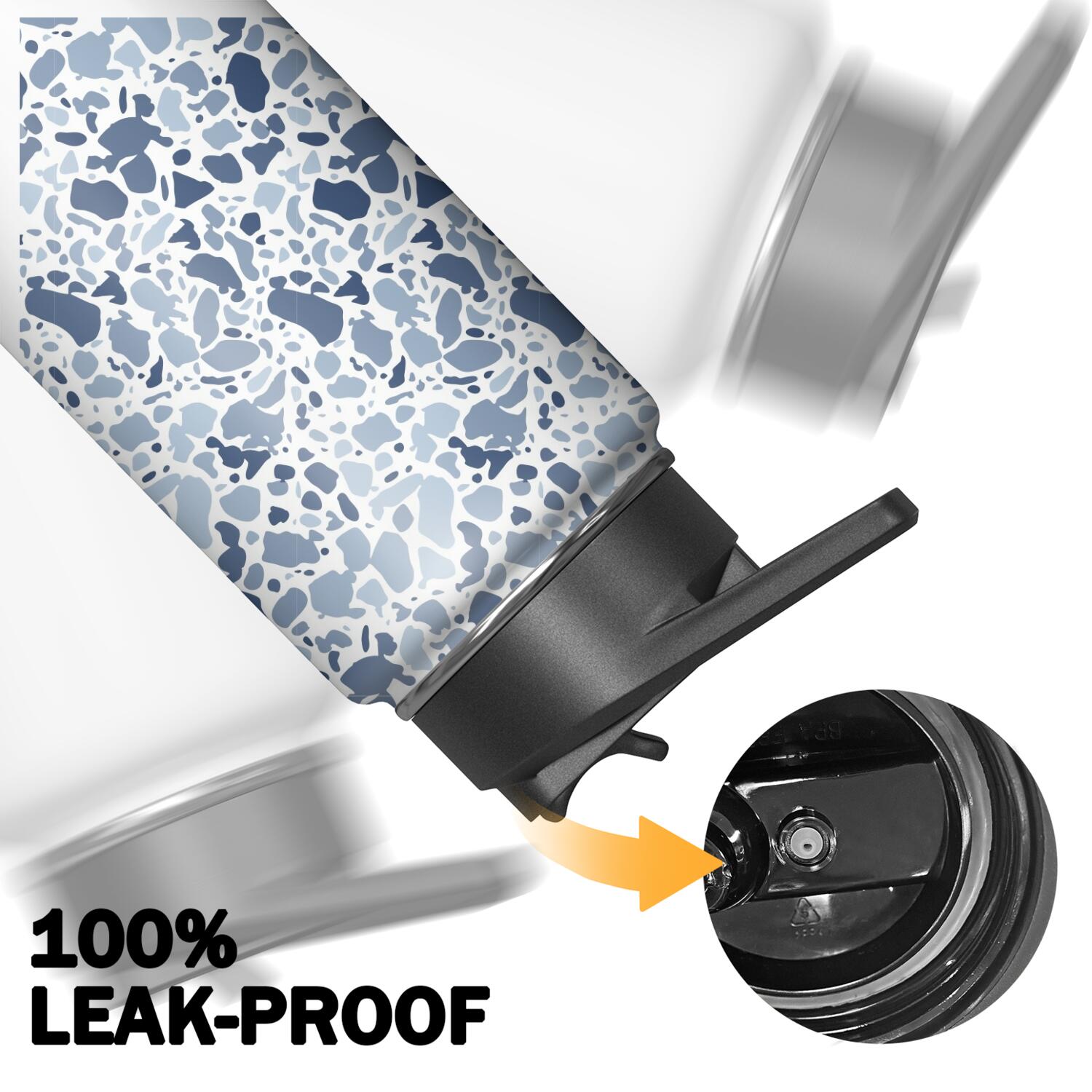 Camouflage Insulated Stainless Steel Water Bottle with Straw & Cleaning Brush – 18/32/40 Oz | Leakproof, BPA-Free, 304 Stainless Steel, Wide Mouth, Travel Mug for Car, Gym, Office