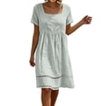 thumbnail image 2 of Ovbmpzd Sundresses Plus Size Summer&nbsp;Dresses&nbsp;for Women 2026 Plain Flowy Orange Square Neckline A-Line Long Casual&nbsp;Dresses&nbsp;for Women,XXXL, 2 of 6