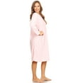 thumbnail image 4 of Lati Fashion Fleece Women Nightgown Sleepwear Pajamas Female Long Sleeve Sleep Dress Nightshirt Pink 1X, 4 of 4