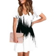 thumbnail image 7 of Daiosportswear Summer Dresses for Women Casual A Line Dress V Neck Short Dresses Floral Sundress Pleated Boho Dress,Women'S Short-Sleeved Dress Black-B M(M), 7 of 7